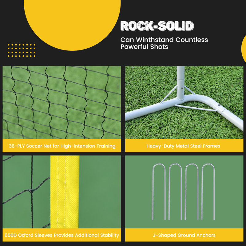 12x6 Soccer Net And Soccer Rebounder Net, 2 In 1 Soccer Goal For Backyard