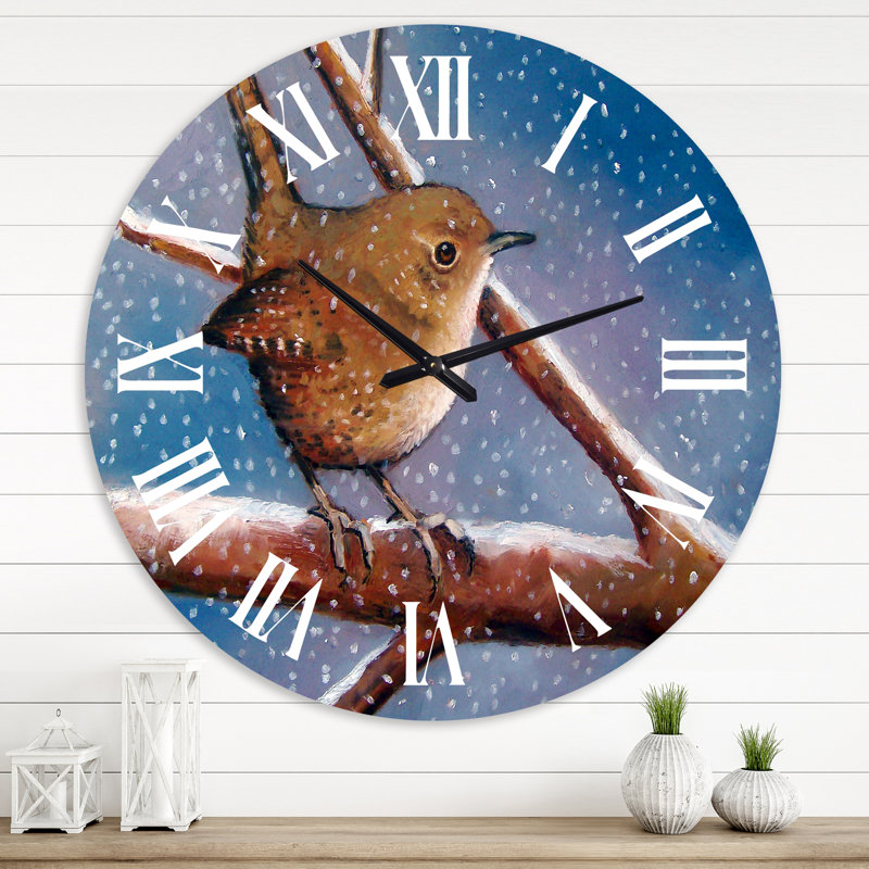 Wren In Winter - Horloge murale, Moyenne