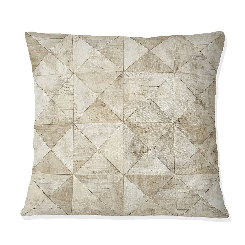 Coussin Beige Modern Triangle II - Modern, H 18 po x l 18 po