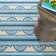 Button Blue Hand Micro Hooked Wool Rug
