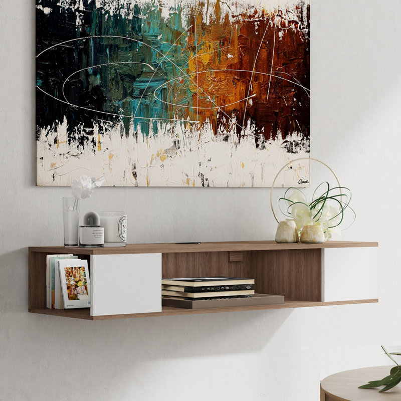 Daylesford Unfinished Floating TV Stand for TVs up to 55", Gray Oak/White