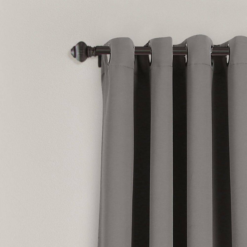 Rideau de luxe en plume avec sangle suspendue (ensemble de 2), Gris, L 42 po x L 45 po