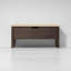 Banc Oslo en chêne blanc américain 43 po – Chêne expresso, cuir beige