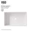 Lavabo de salle de bain rectangulaire fait à la main blanc mat L 21 po x l 14 po x H 5 po Magnolia