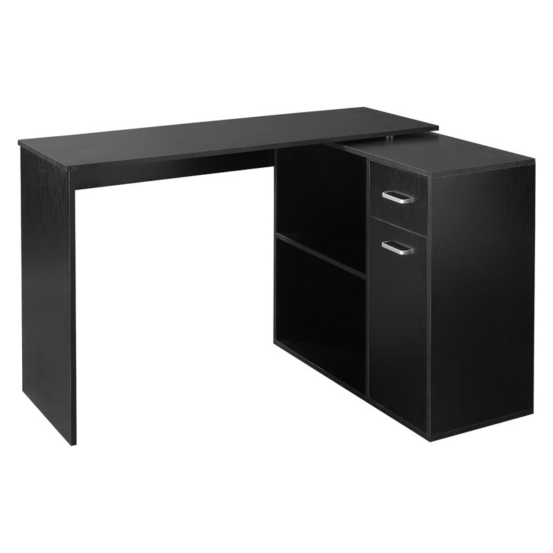 Gunfried L-Shaped Computer Desk, Black