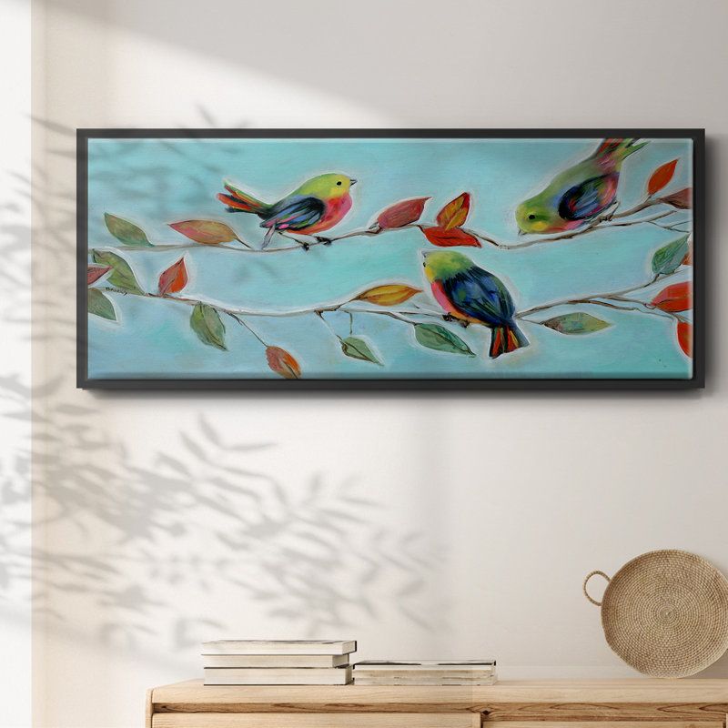 Bitty Birds II- Framed Canvas, 24" H x 60" W