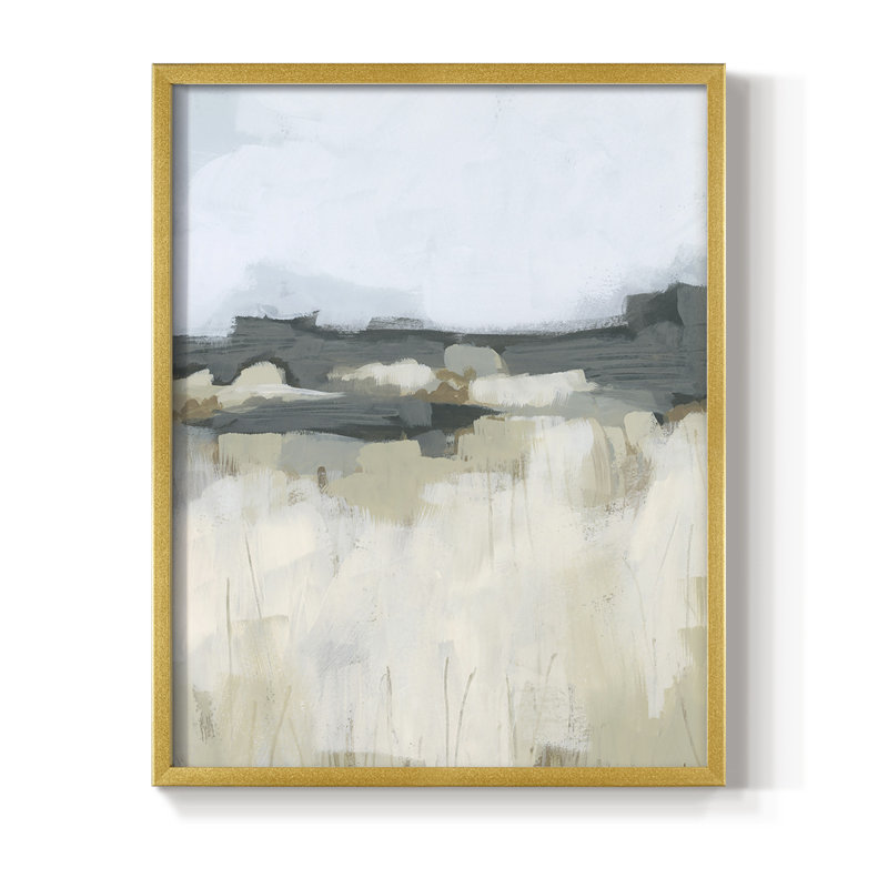 Brushstroke Badlands I, reproduction encadrée - bois massif, Or, H 20 po x l 16 po