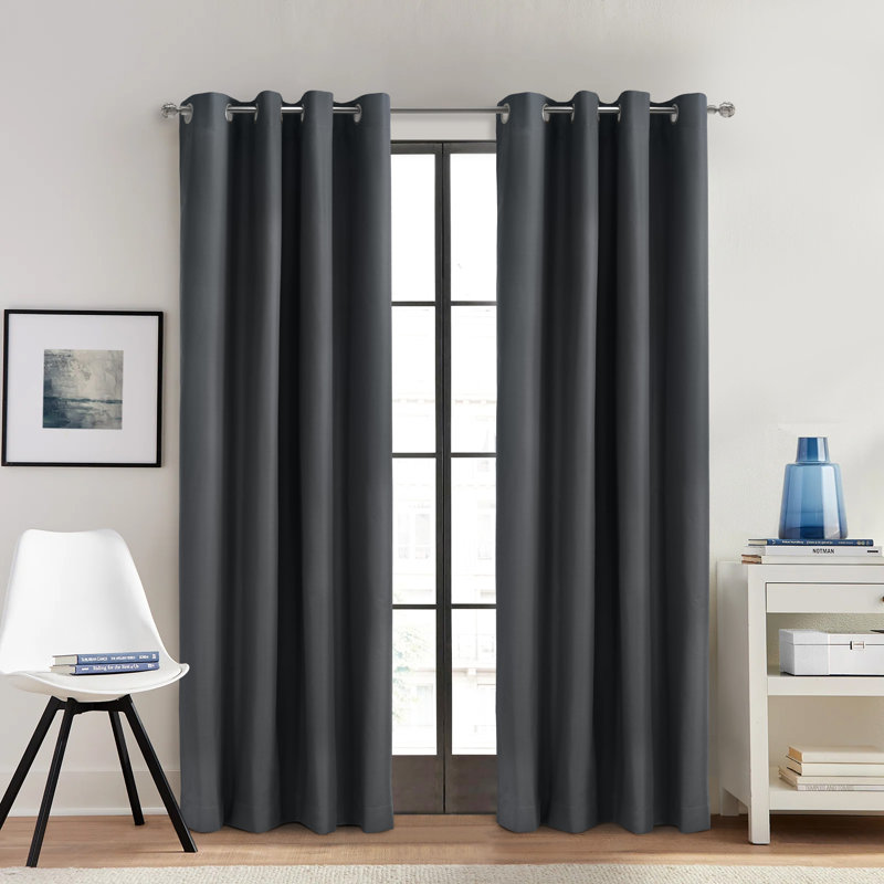 Turnervale Curtain Single Panel, 52" W x 108" L, Charcoal