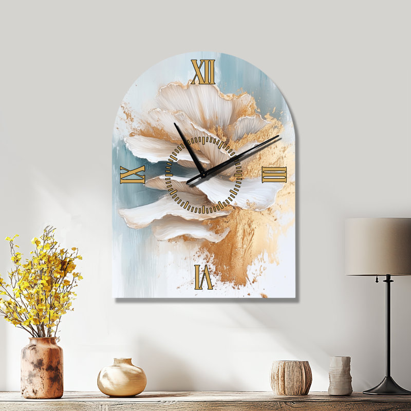 Étude de forêt de shiitake II - Horloge murale arquée Nature Silent, H 31 po x l 23 po - Arche