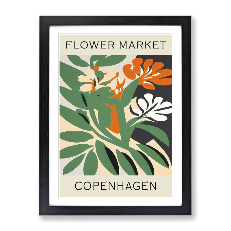 Copenhagen Flower Market Exhibition No.4 - Single Picture Frame Print on Wood, 46cm H x 34cm W x 2cm D