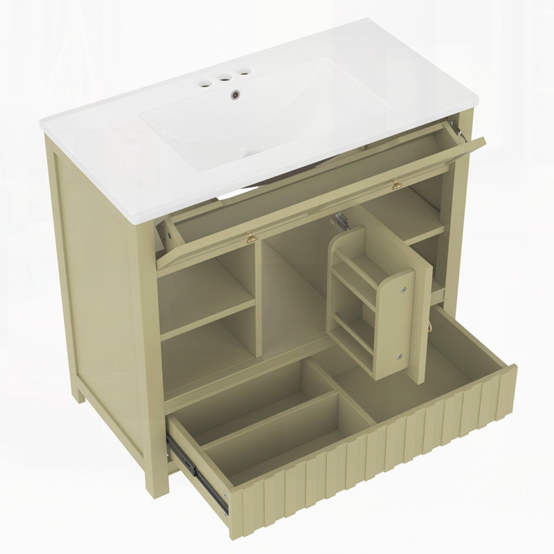 Meuble-lavabo 36 po avec lavabo, Vert