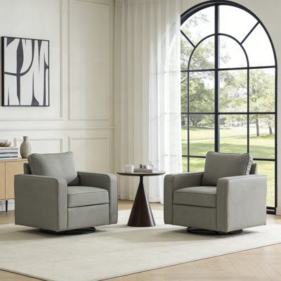 Fauteuil d'appoint large rembourré et pivotant avec siège de rangement (ensemble de 2)