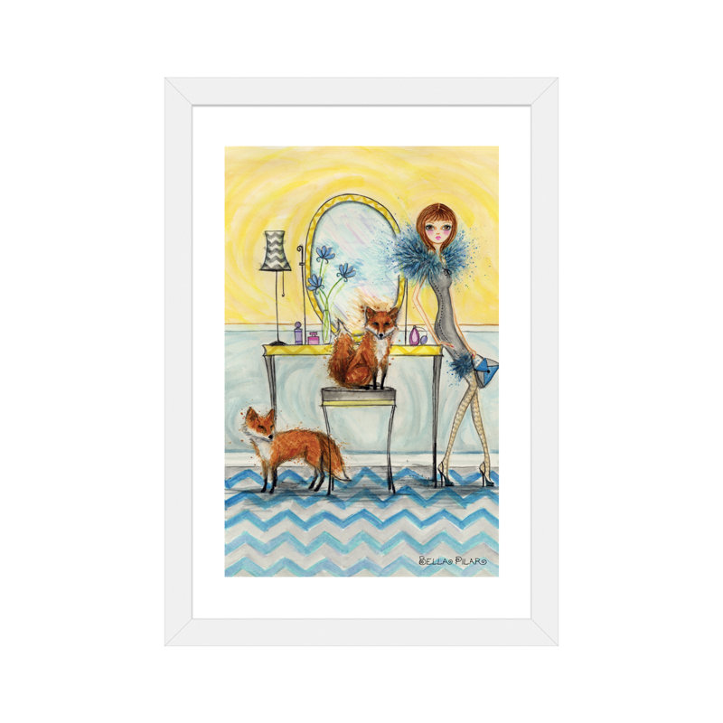 Art fiona et fox, Papier avec cadre blanc, H 24 po x l 16 po x P 1 po