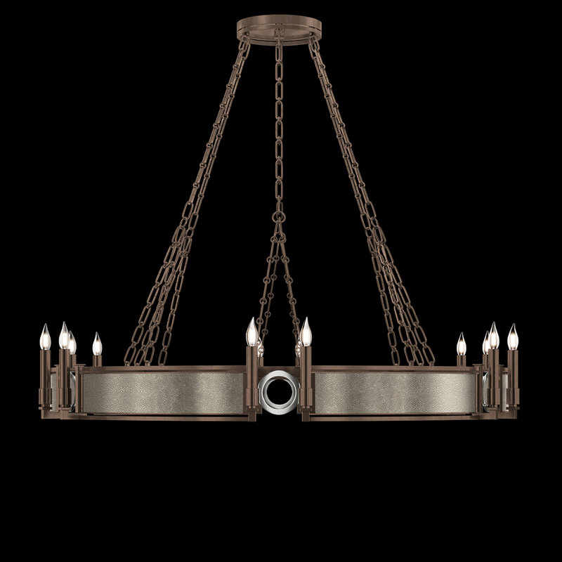 Lustre rond l 49,75 po Mirage, Coco / bronze / nickel