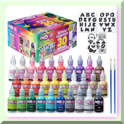 Rainbow 3D Paint Set 30 Colors 1 fl oz