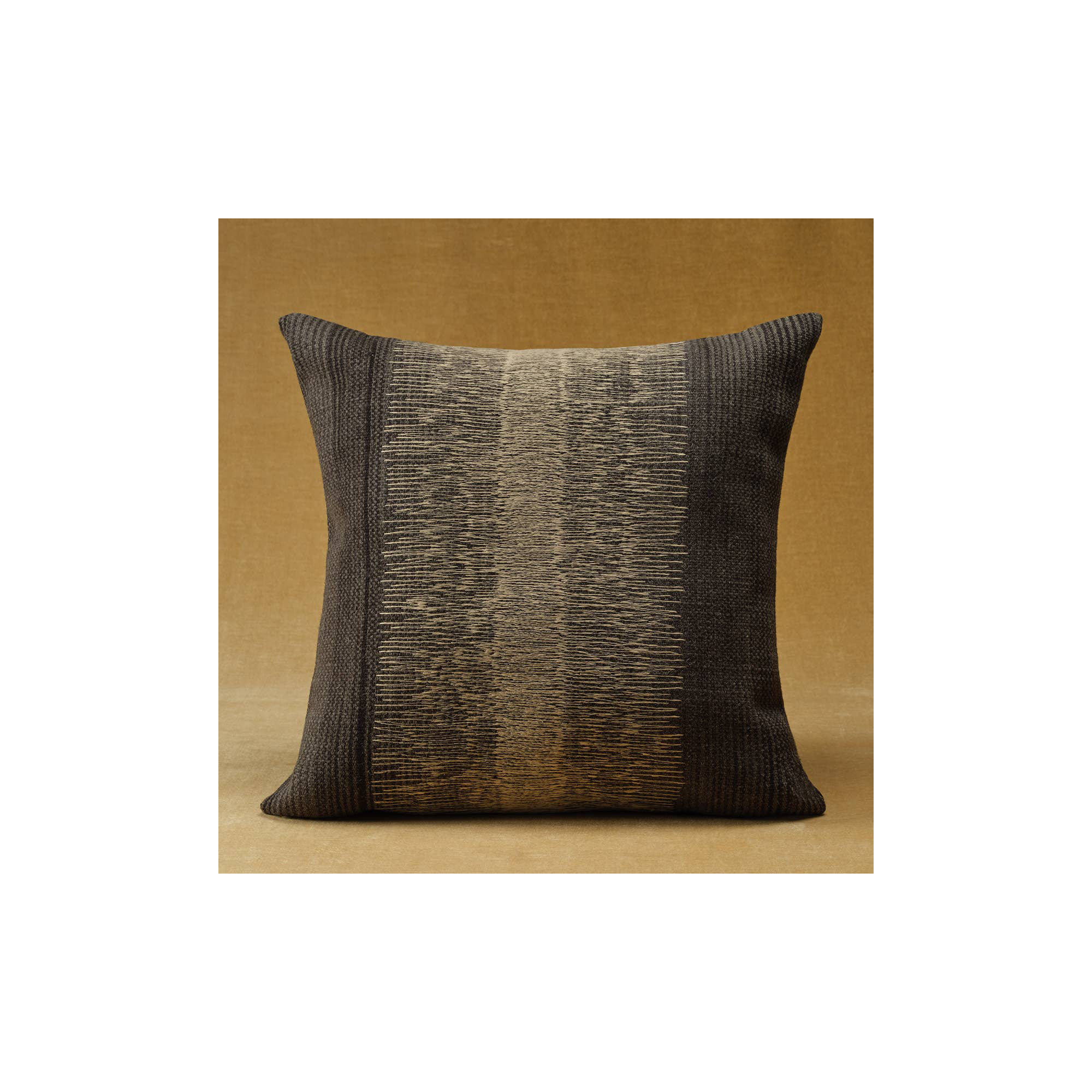 Gowan Handmade Ombre Lumbar Pillow, Square 24", Black, 100% Poly Fill