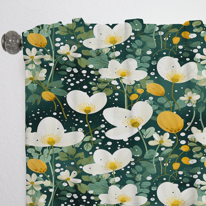 Natures Whispers Polka Dots Pattern - Modern Velvet Curtain - Room Darkening - 1 Panel, 52" W x 120" L