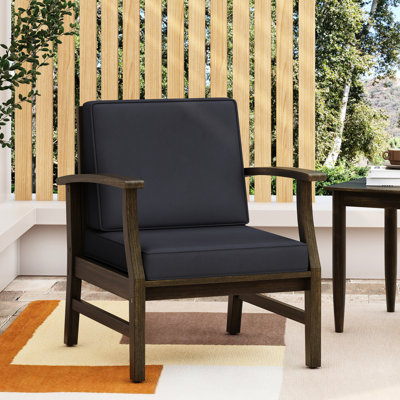 Modern Dark Grey Club Chair - Built With Strong Wood Material For A Stylish Patio