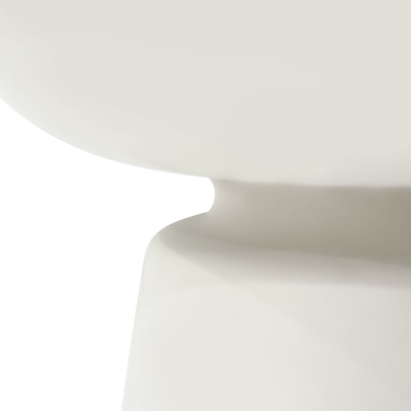 KYLIX Concrete Side Table Round 50.8 x 50.8 x 50.8 cm, Cream White