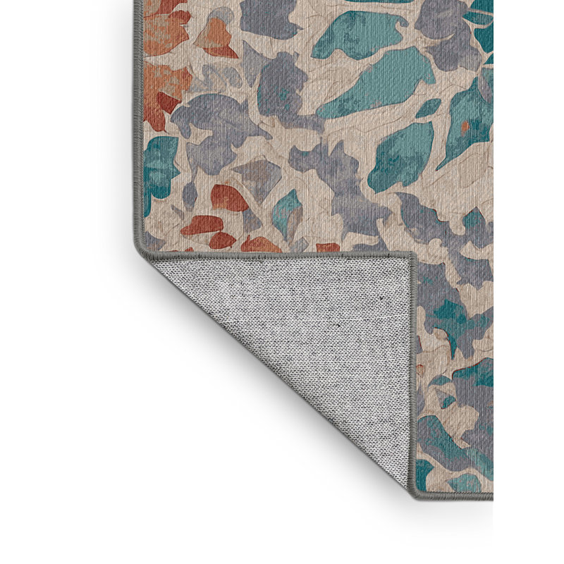 Tapis gris lavable à la machine, Carré 5 pi