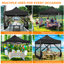 Tente à auvent robuste 10 x 10 po, pavillon de jardin escamotable avec filet grillagé, imperméable-105123479