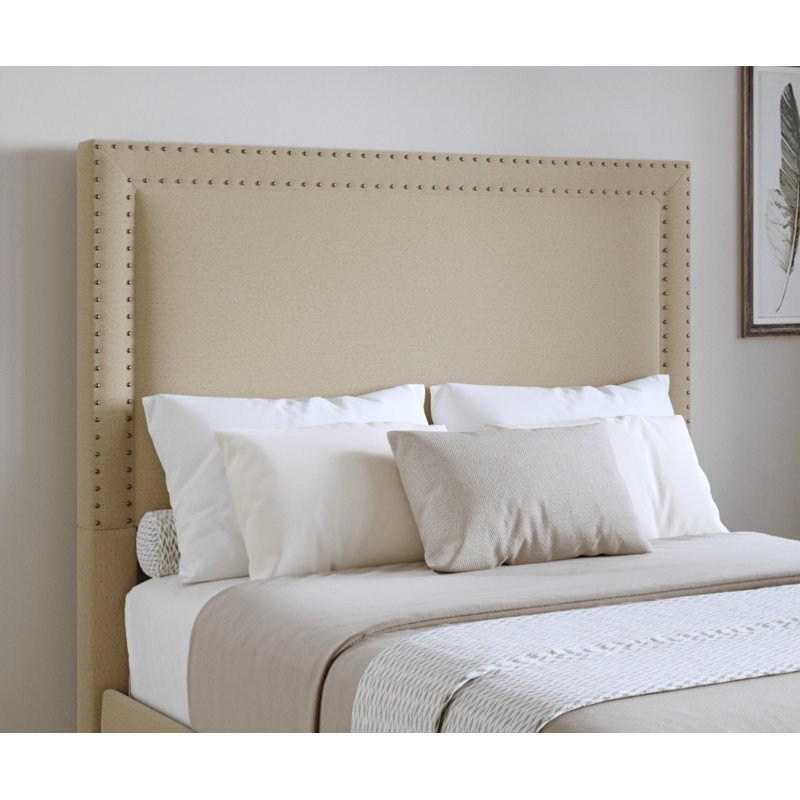 Tête de lit tapissier à panneau Murl, Beige, Double