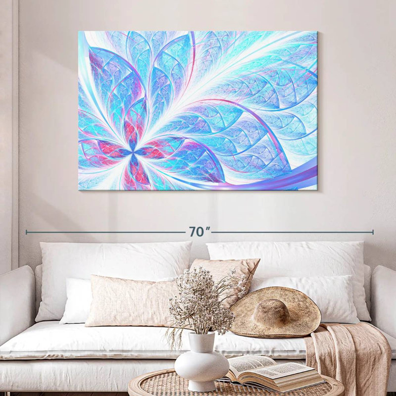 Abstrait floral fractal Avery, H 32 po x l 48 po