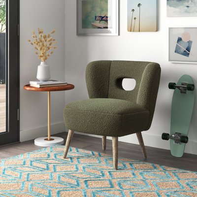 Chaise d'appoint rembourrée en bois Corinne