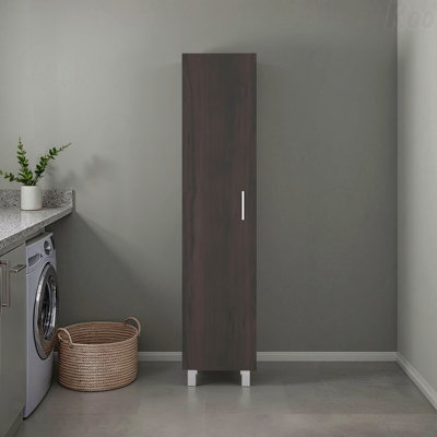 Armoire de rangement en noyer teint avec tablette fixe