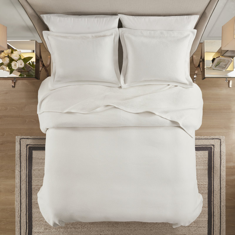 Ensemble de couvre-lit 100% coton matelassé Croscill Fiore 3 pièces, Couvre-lit double/grand et 2 taies décoratives st