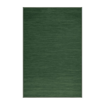 Machine Washable Solid Green Area Rug