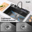 Robinet rétractable à simple cuve d'évier de cuisine 304 33 "x 22" Baleine Cascade Lavabo en acier inoxydable avec accessoires de lave-vaisselle-131364789