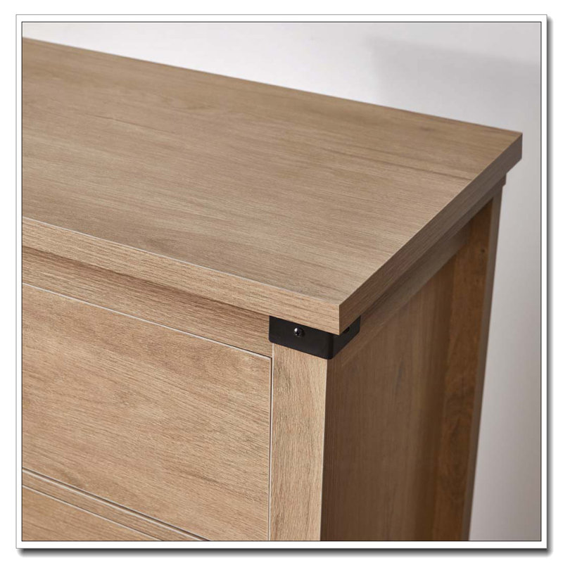 Commode 31,4 po de hauteur et commode, Chêne - 7 tiroirs