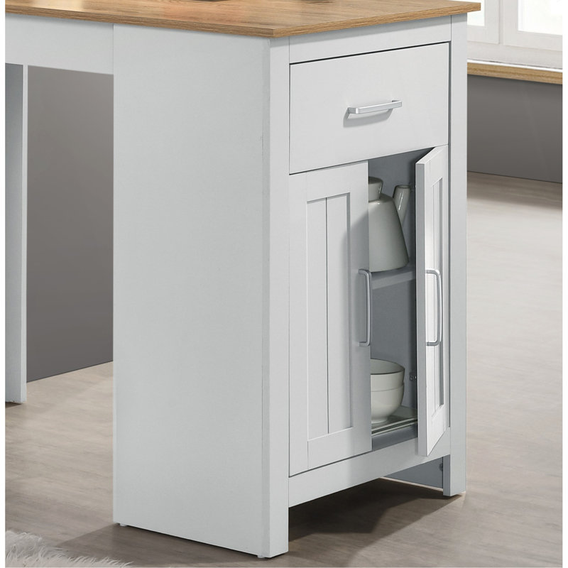 Alonzo 47" And Small Space Counter Height Dining Table With Cabinet And Drawer Storage