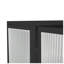 Armoire murale moderne à deux portes noire avec panneaux de verre et cadre en métal