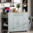 Bickley  Kitchen Island With Tilt-out Trash Can, Power Outlet, Internal Storage Rack, 3 Drawers And 3 Open Side Racks-974263556