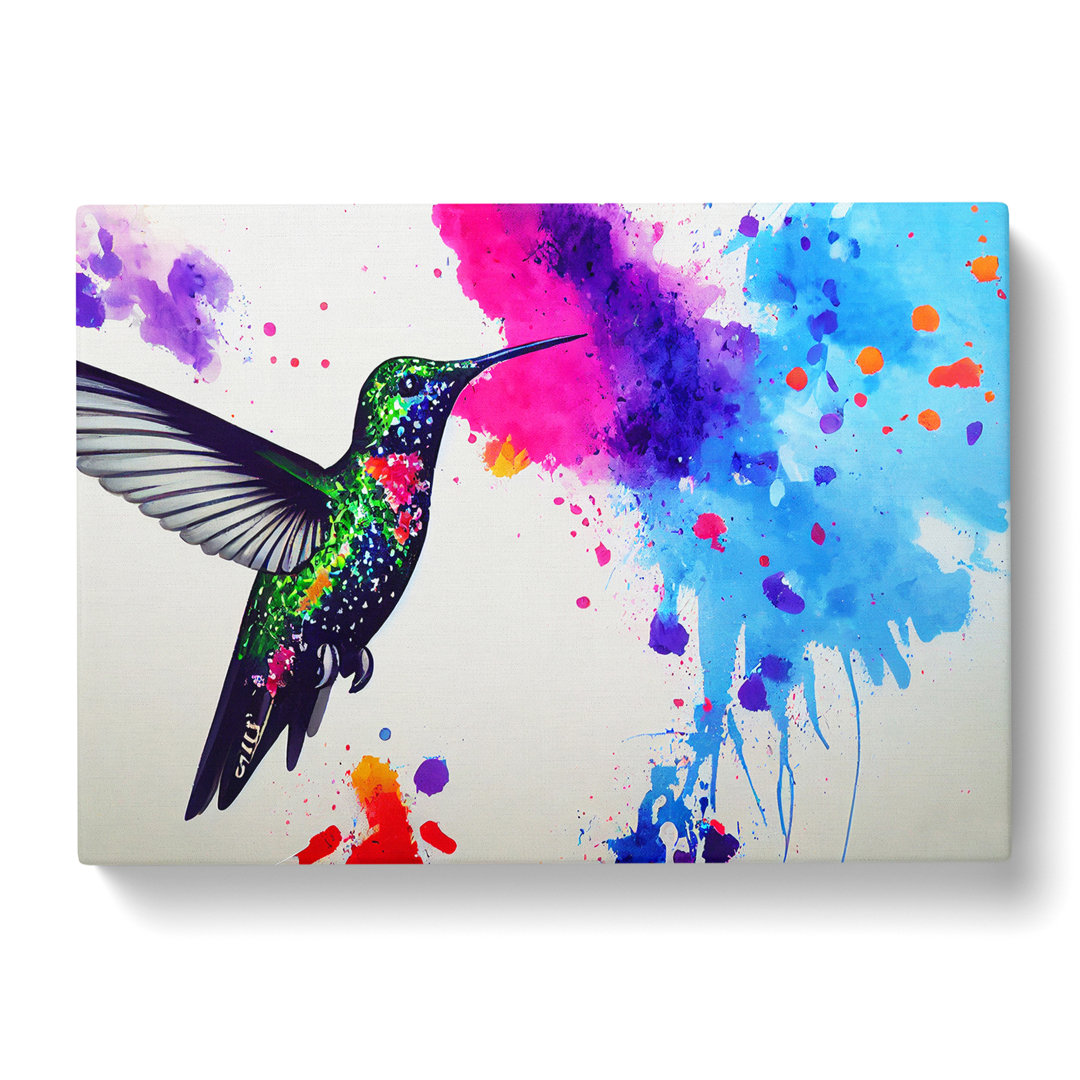 XXX-H1022-WF-4803X Hummingbird Splash Vol.3 Abstract - Wrapped Canvas Print