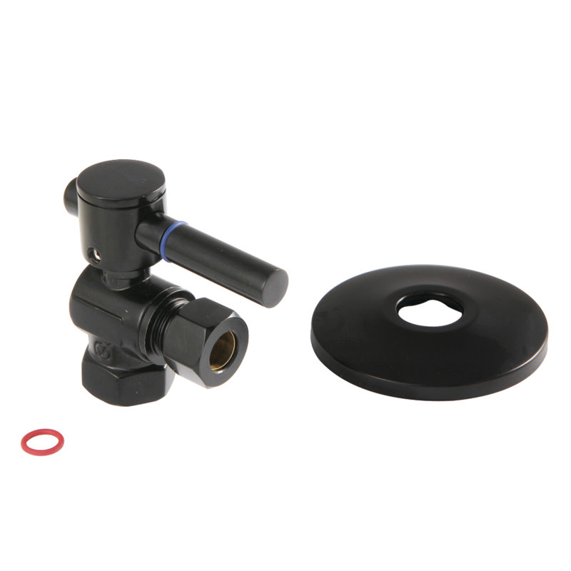 Valve d'arrêt angulaire Comp, Noir mat