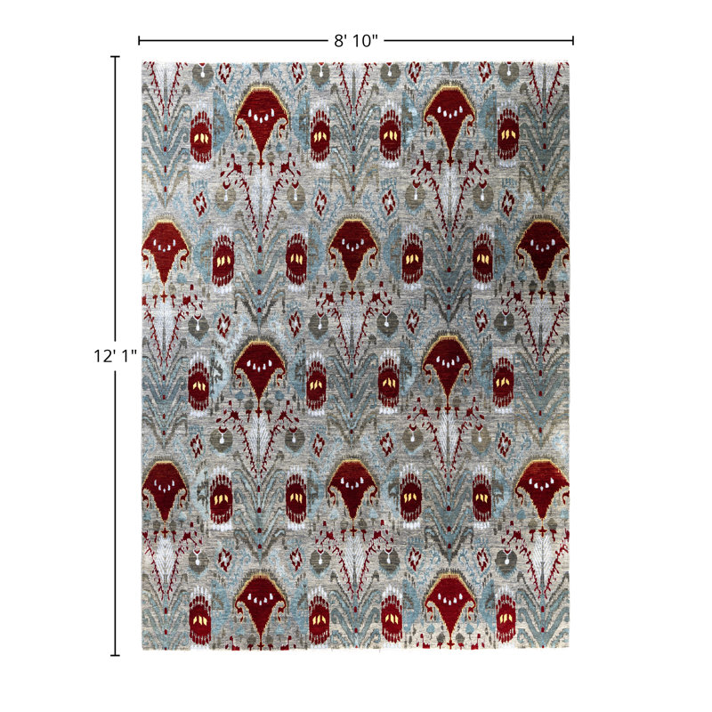 Overdyed One-of-a-Kind 8' 10" X 12' 1" Hand Knotted Area Rug