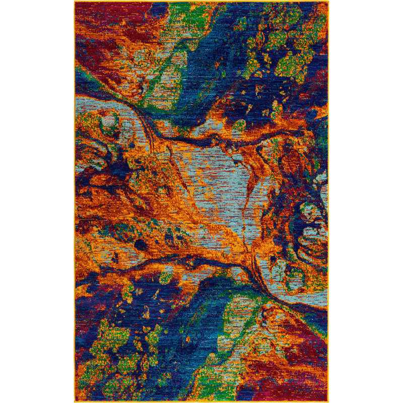 Malaija Abstract Indoor Rug, Rectangle 5'3" x 8'