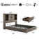 Ashil Wooden Platform Bed Frame with Sliding Barn Door Bookcase Headboard