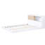 Lit double pour chambre à coucher avec tête de lit bibliothèque blanche - sans base, finition 2 tons, style Mid-Century moderne et sommier tapissier naturel-1515790158
