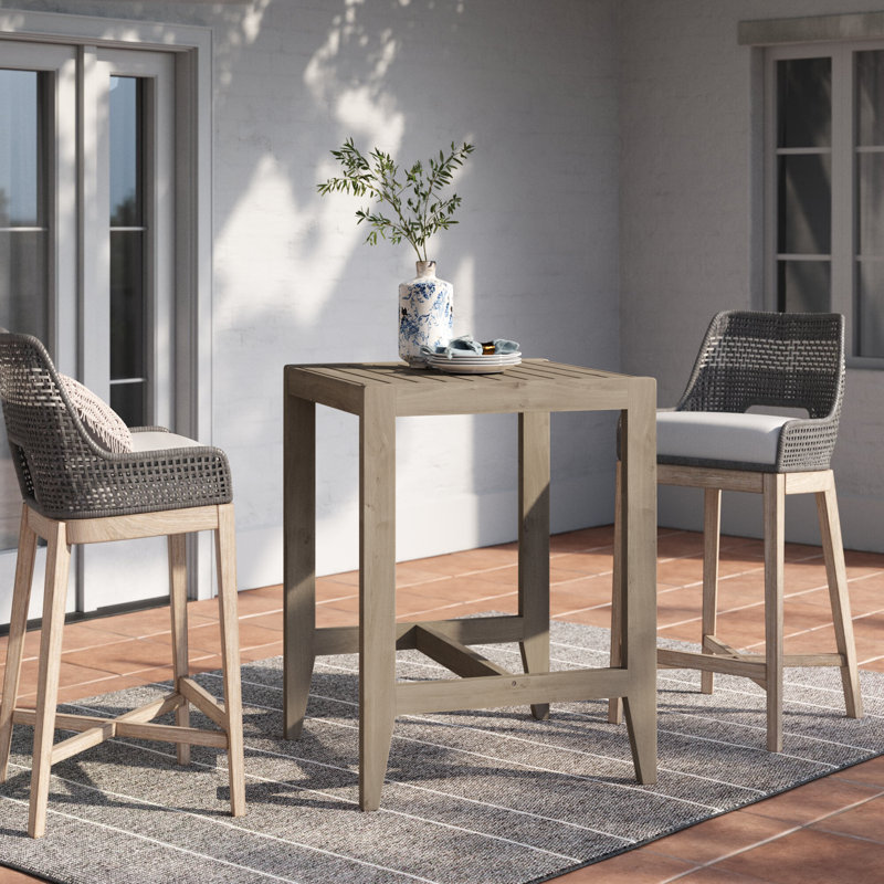 Ojai Square Acacia Outdoor Bistro Table , 30'' in. W 30'' in. D