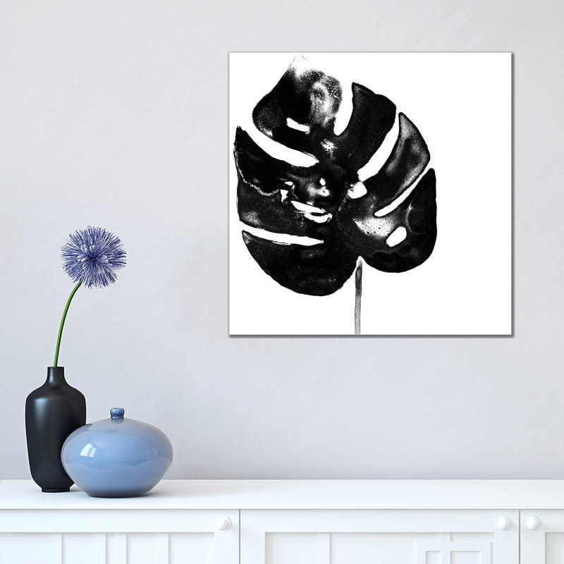 Monochrome Tropic I by June Erica Vess - Wrapped Canvas Painting, 45.72 cm H x 45.72 cm W x 3.175 cm D