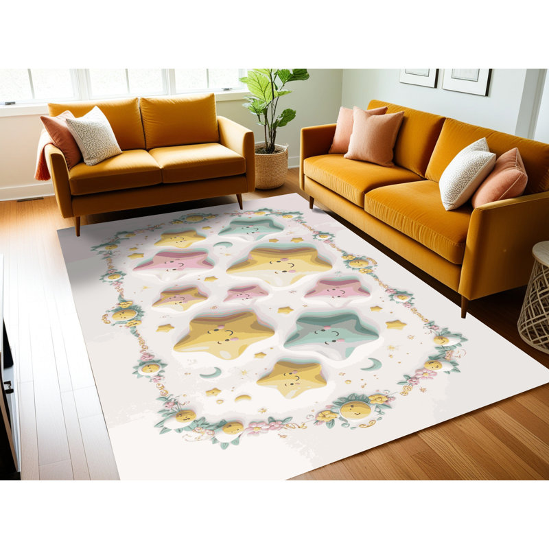 Tapis lavable pour enfant Dakota Fields Sky Clouds_Sky042, Rectangulaire 8 pi x 12 pi