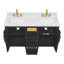 Meuble-lavabo double 60 po avec plateau en pierre de quartz blanc Busan-2145558673