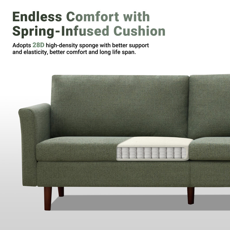 Cicero 204Cm Velvet Flared Arm Sofa, Ginger 