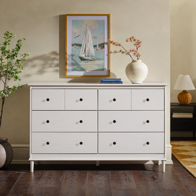 Haney 6 Drawer Solid Wood Double Dresser