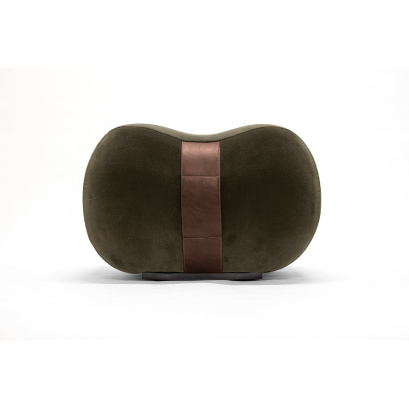 Milo Velvet Ottoman, Earth/Creme Brulee Velvet