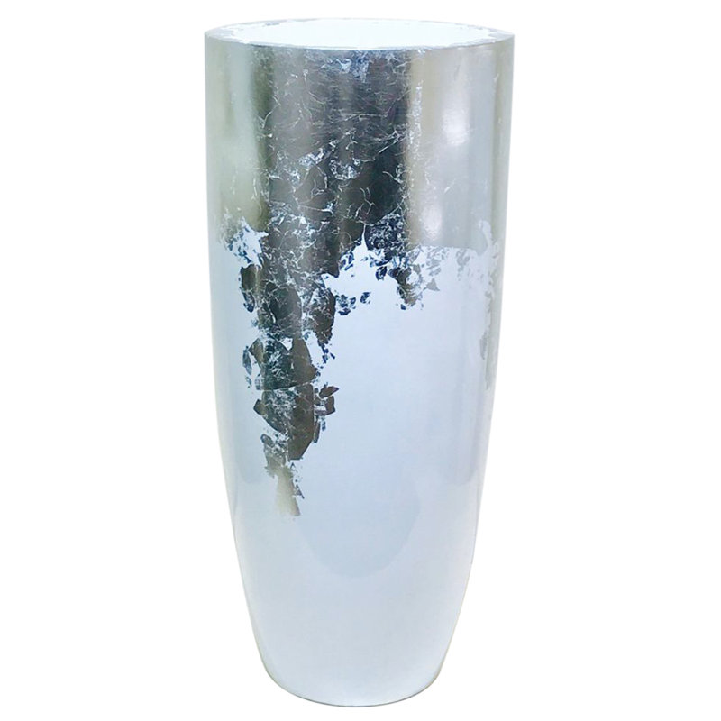 Pot de fleurs en résine Panama, Gris / blanc, 85"